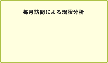 毎月訪問による現状分析